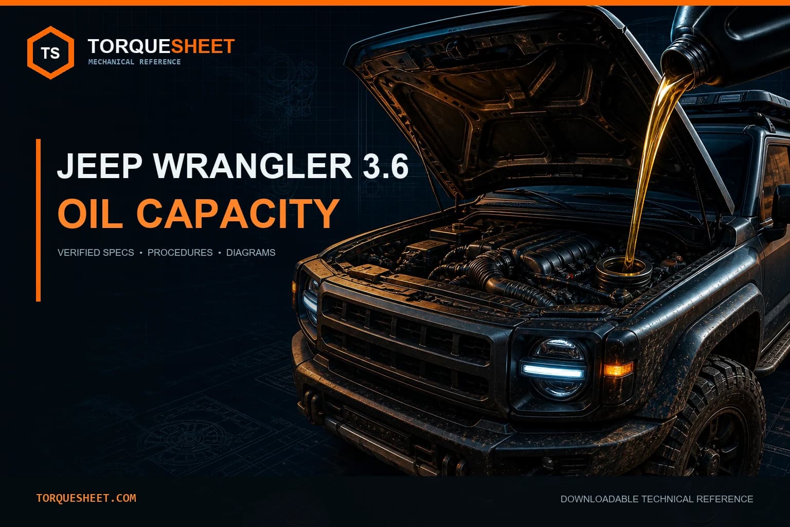 Jeep Wrangler 3.6 Oil Capacity: JK vs. JL Chart — TorqueSheet technical feature image